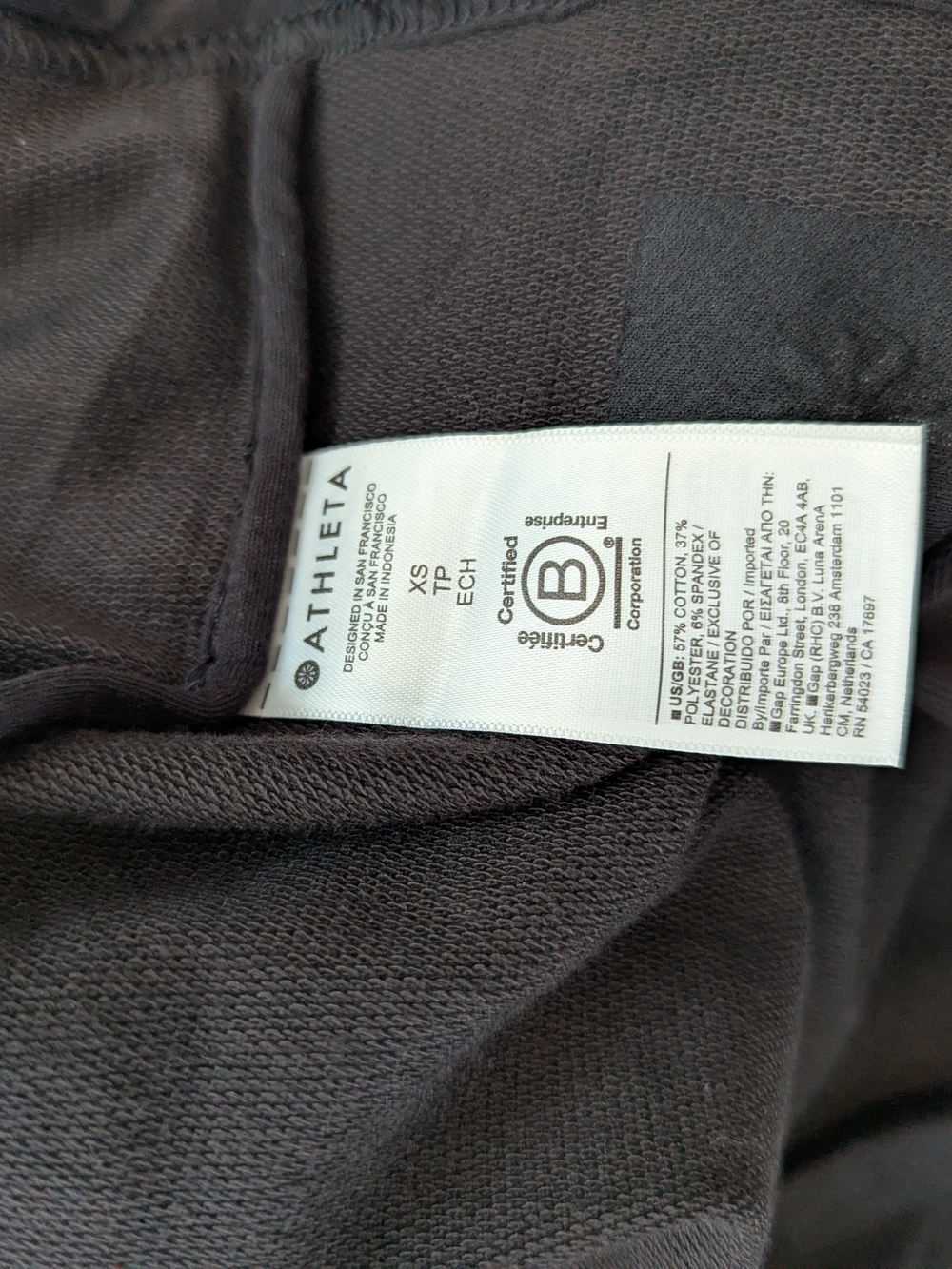 Athleta Retroterry Wrap Sweatshirt Black XS New With Tags - Picture 10 of 11